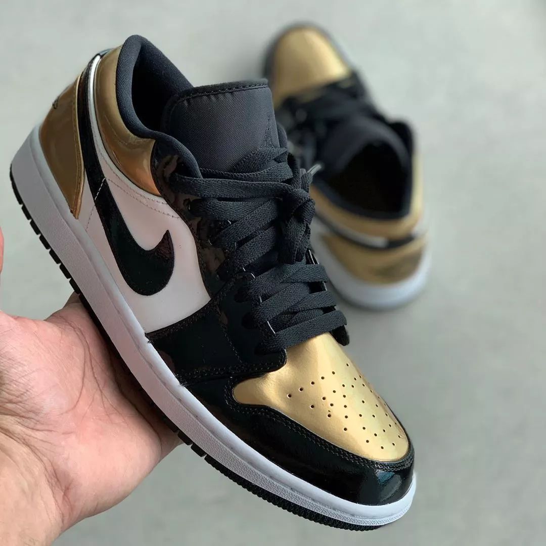 金属质感爆棚!黑金脚趾 air jordan 1 low 最新实物来袭