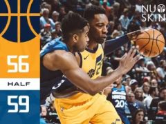 半场战报:科温顿11+4+1,唐斯14+5+2,森林狼59-56领先爵士