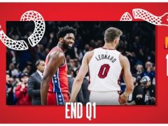 NBA常规赛热火vs76人,第一节结束76人领先热火15分