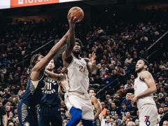 NBA常规赛步行者vs76人,首节结束步行者以35 - 29领先76人6分