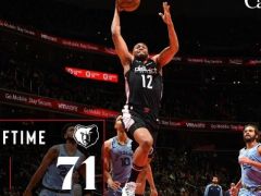 奇才VS灰熊：奇才半場暫時以69-71落后灰熊2分