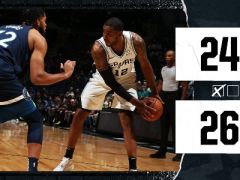 NBA常規(guī)賽馬刺vs森林狼，第一節(jié)結(jié)束森林狼領(lǐng)先馬刺2分