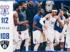 恩比德31+16+7+6帽勒維爾25+5+6，76人險勝籃網(wǎng)3-1迎來賽點