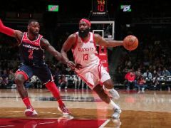 發(fā)帶詹54+13+8戈登36分，奇才雙槍68分加時勝火箭