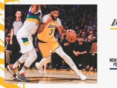 NBA常規(guī)賽鵜鶘vs湖人，首節(jié)結(jié)束湖人領(lǐng)先鵜鶘4分