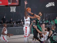 凯尔特人上半场轰下50分,以50-46暂时领先猛龙