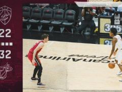 NBA常規(guī)賽騎士vs熱火，第一節(jié)結(jié)束熱火領(lǐng)先騎士10分