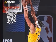 戴維斯9+4+1，利拉德15+1，首節(jié)結(jié)束湖人以25-36落后開拓者