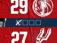 NBA常规赛独行侠vs马刺，首节结束独行侠领先马刺2分