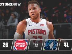 NBA常规赛森林狼vs活塞,第一节结束森林狼领先活塞15分