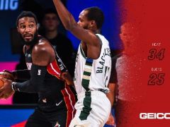 NBA常規(guī)賽雄鹿主場(chǎng)迎戰(zhàn)熱火，首節(jié)結(jié)束雄鹿落后9分