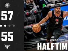 半场战报:哈勒尔17分2板拉文12+2+2,快船领先公牛2分
