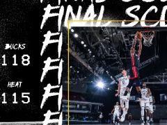 阿德巴約26+12+8，米德爾頓36+8+8，熱火慘敗雄鹿隊