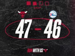 半场战报:拉文11+1,怀特6+4,公牛47-46领先76人