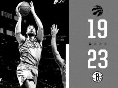 NBA常规赛猛龙vs篮网,首节结束篮网领先猛龙4分