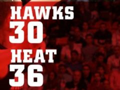 NBA常規(guī)賽老鷹vs熱火，第一節(jié)結(jié)束熱火領(lǐng)先老鷹6分