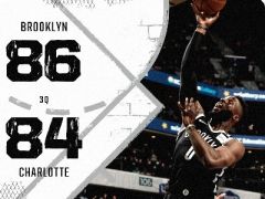 NBA常规赛三节战报:篮网86-84暂时领先黄蜂