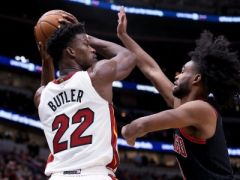 热火团队篮球表现出色,半场结束热火67-43领先公牛。