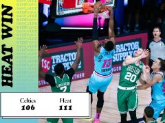 熱火112-106擊敗凱爾特人，阿德巴約羅賓遜德拉季奇合砍62+18+7！