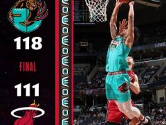 莫蘭特20+10巴特勒25+8，灰熊戰(zhàn)勝熱火