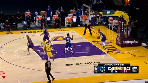 【NBA集锦】有困难还是要靠他 詹姆斯三分+暴扣连取5分