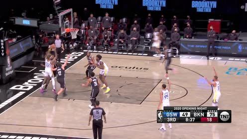 【NBA集錦】籃網(wǎng)反擊擋不住 杜蘭特單臂滑翔劈扣無情