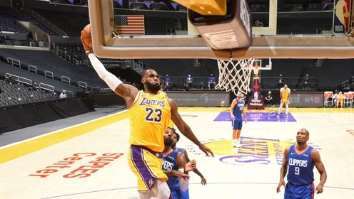 【NBA集锦】快船vs湖人五佳球 泡椒高难度打4分詹姆斯抡圆砸扣