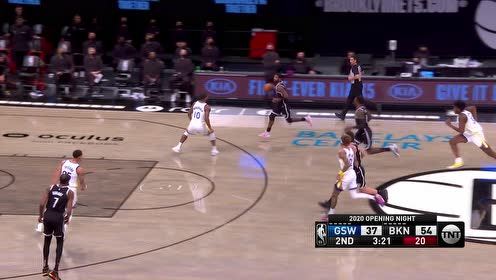 【NBA集錦】籃網(wǎng)反擊水銀瀉地 杰夫格林震撼雙臂重錘擊潰勇士信心