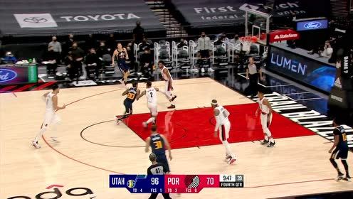 【NBA集锦】戈贝尔内线吸引防守送助攻 康利空位三分手起刀落