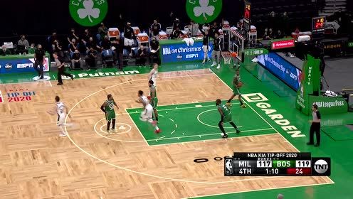 【NBA集錦】塔圖姆高難度后仰漂移 霍勒迪強勢三分反超