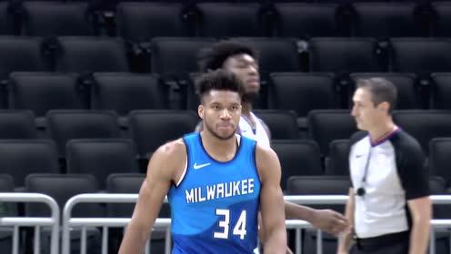 【NBA集錦】勇士球員只能呆立 字母哥大步流星雙臂爆扣