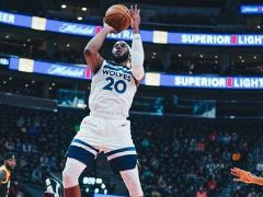 NBA常规赛：半场结束，森林狼68-53领先爵士两位数