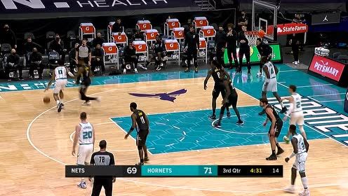 【NBA集锦】篮网三巨头齐发威 一分钟内三记三分反超对手
