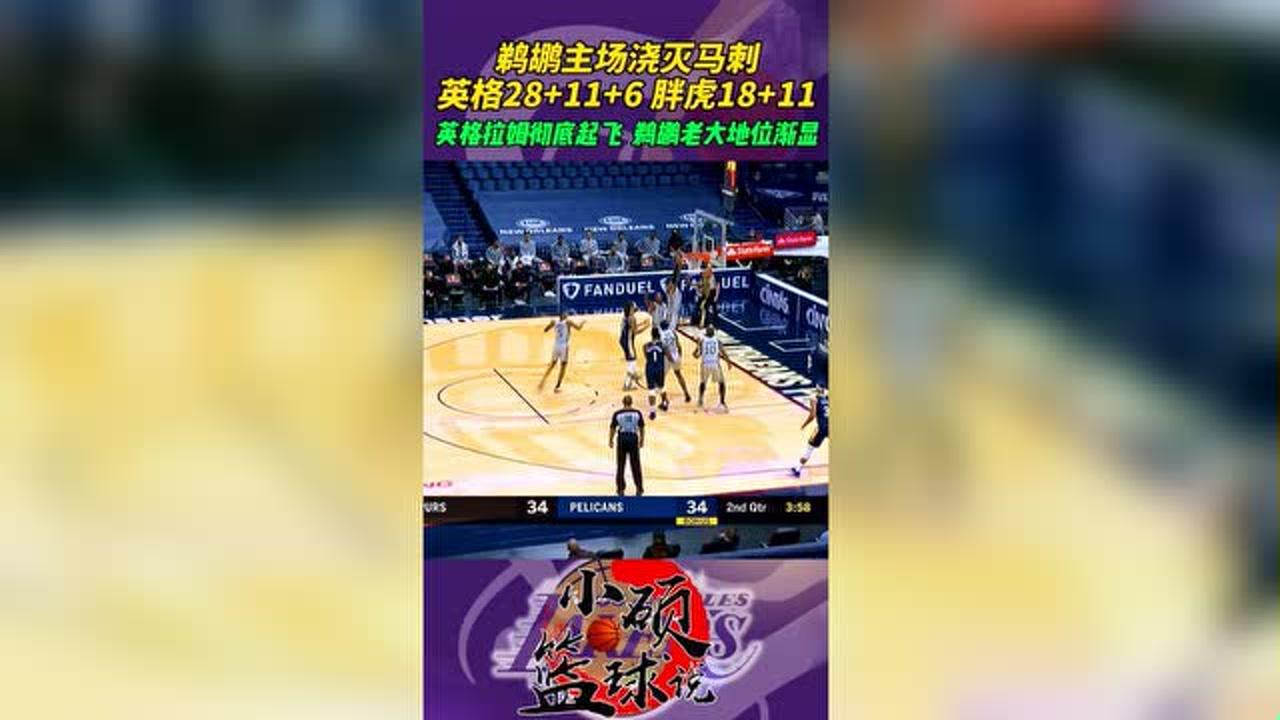 【NBA集锦】英格拉姆28+11+6，胖虎18+11，鹈鹕主场浇灭马刺，英格拉姆起飞