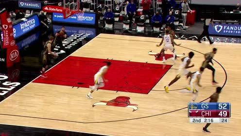 【NBA集錦】庫里標志性雙背后運球！從后場一條龍拉桿上反籃