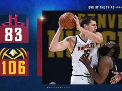 NBA常规赛:约基奇三节19+10+15,掘金领先火箭23分