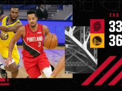 NBA常規(guī)賽：庫里首節(jié)21分，勇士36-33領(lǐng)先開拓者