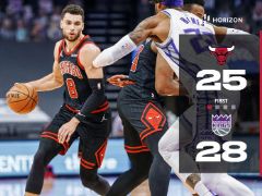 NBA常规赛:巴格利首节9+7,国王领先公牛3分