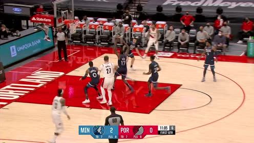 【NBA集錦】利拉德獨挑群狼內(nèi)線 低手拉桿命中還以顏色