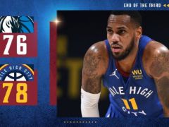 NBA常规赛：三节结束，掘金78-76领先掘金