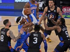 NBA精彩图片：常规赛雷霆101-89尼克斯