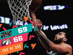 NBA常規(guī)賽：三節(jié)戰(zhàn)罷，馬刺69-66領(lǐng)先森林狼