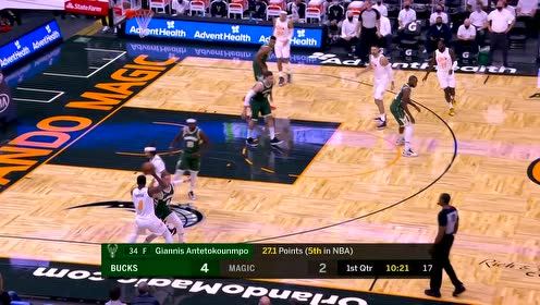 【NBA集錦】開場手感火熱 字母哥大步流星上籃得手