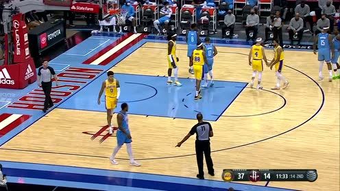 【NBA集锦】火箭内线被爆！哈雷尔帅气背扣势大力沉