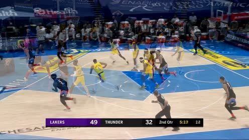 【NBA集錦】一波攻勢(shì)讓比賽失去懸念 湖人輕松14-0擊潰雷霆