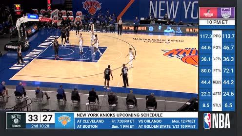 【NBA录像回放】篮网vs尼克斯第2节 英文原声回放