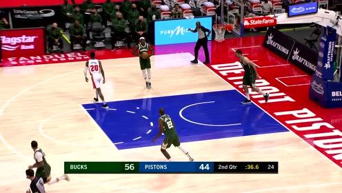 【NBA集锦】斯图尔特空接放篮得手 米德尔顿强行突破上篮