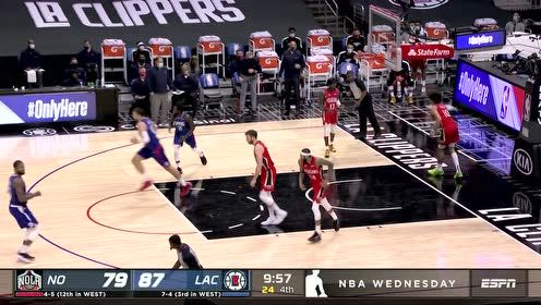【NBA集锦】篮下暴虐鹈鹕小年轻们 祖巴茨顶飞对手双手重扣
