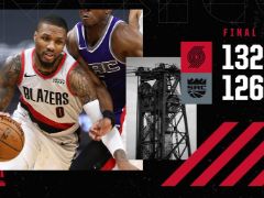 NBA常规赛:利拉德40+13,开拓者逆转国王