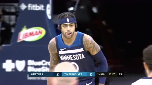 【NBA集锦】手感不错!拉塞尔急停中距离+迎人三分领先优势